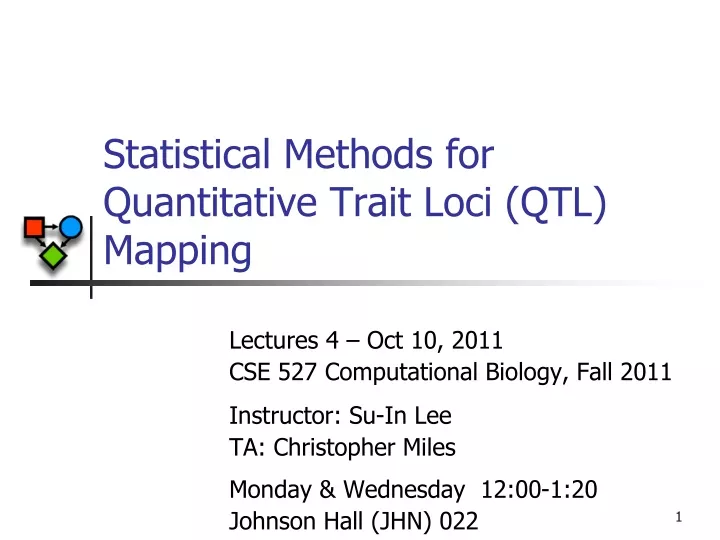 statistical methods for quantitative trait loci qtl mapping
