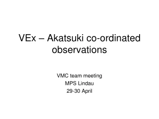 VEx – Akatsuki co-ordinated observations