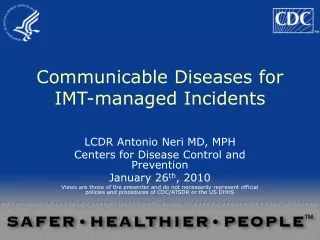 Communicable Diseases for IMT-managed Incidents