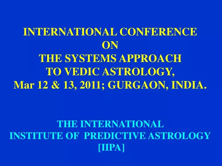 international conference on the systems approach