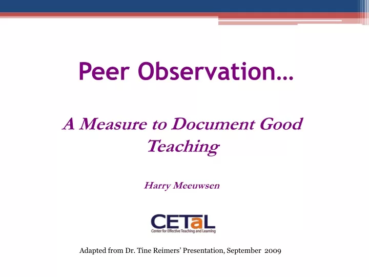 peer observation