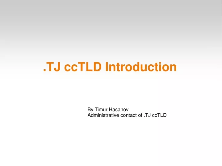 tj cctld introduction