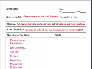 To know prokaryotic and eukaryotic cell structures and their functions