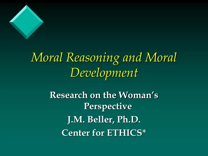 moral reasoning and moral development