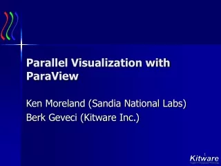Parallel Visualization with ParaView