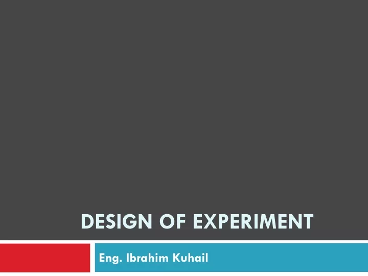 design of experiment