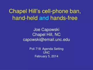 Chapel Hill’s cell-phone ban, hand-held  and  hands-free
