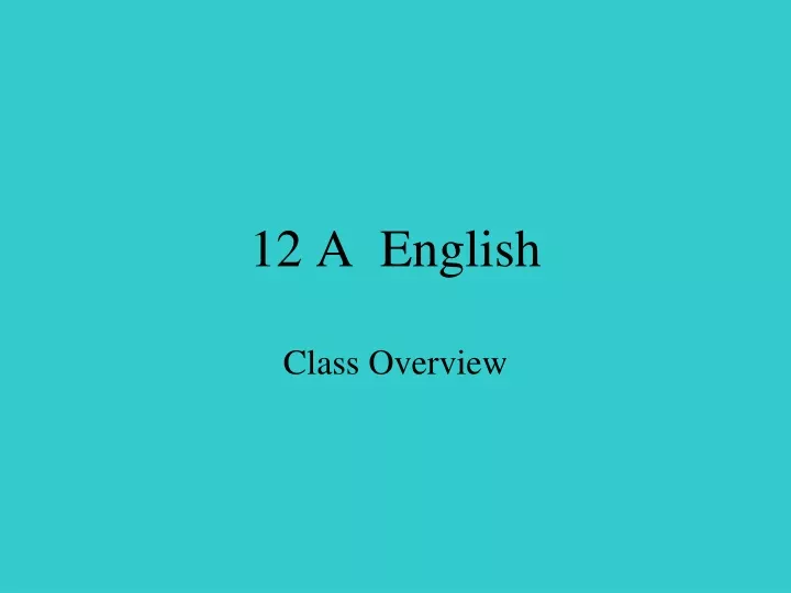 12 a english