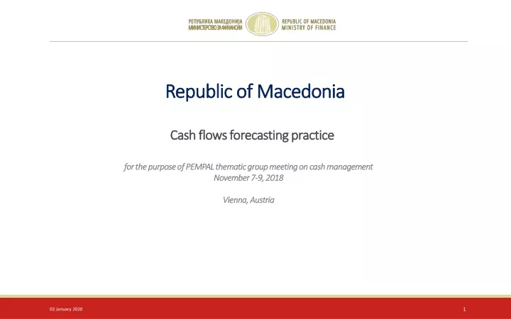 republic of macedonia cash flows forecasting