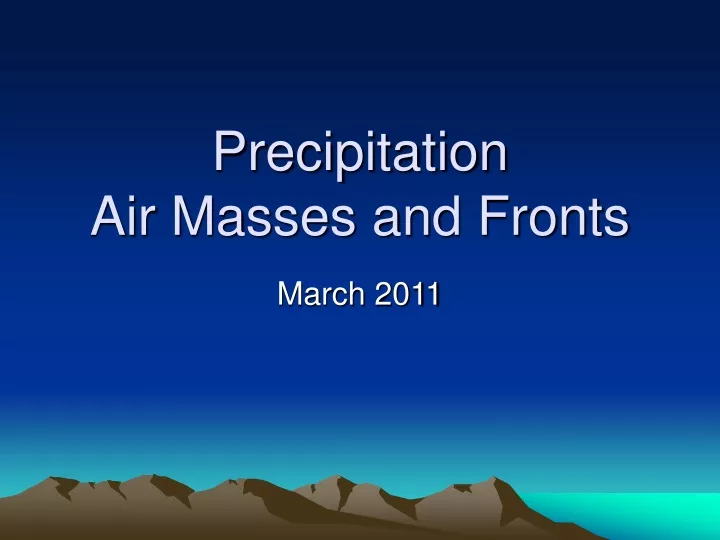 precipitation air masses and fronts