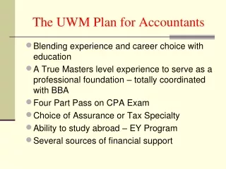 The UWM Plan for Accountants