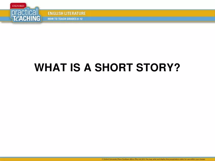 what is a short story