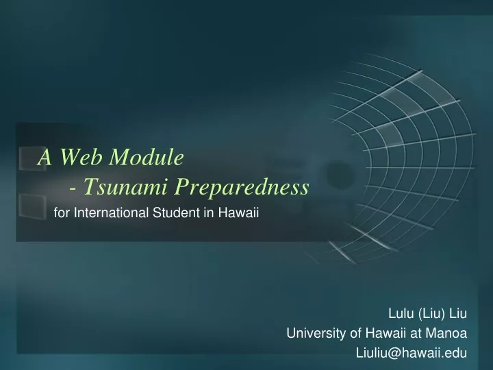 a web module tsunami preparedness