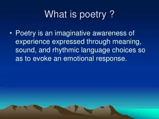 What is poetry ?