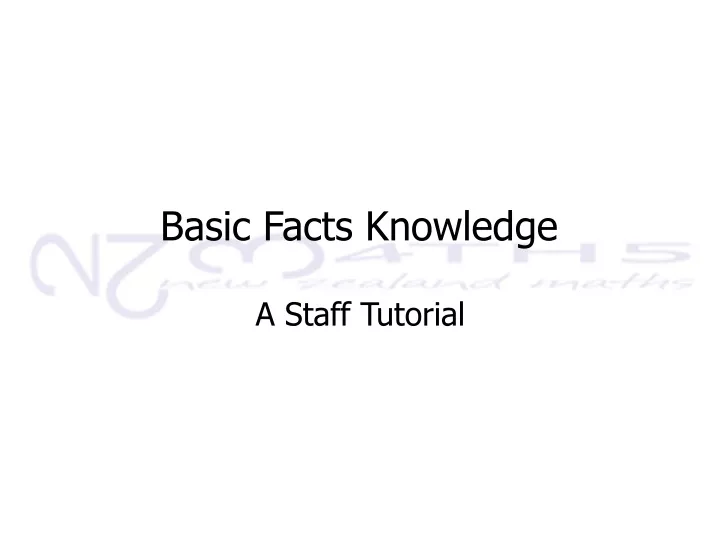 basic facts knowledge