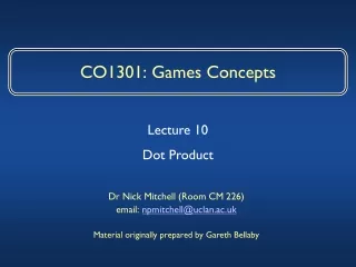 CO1301: Games Concepts