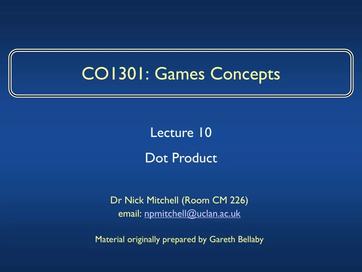 co1301 games concepts