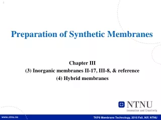 Preparation of Synthetic Membranes