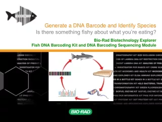Generate a DNA Barcode and Identify Species Is there something fishy about what you’re eating?