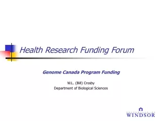 Health Research Funding Forum