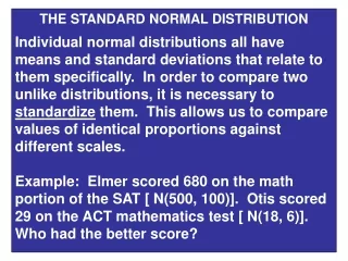 THE STANDARD NORMAL DISTRIBUTION