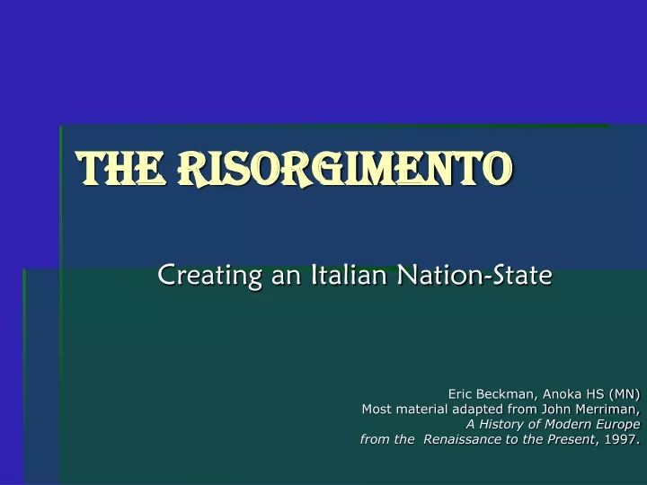 the risorgimento