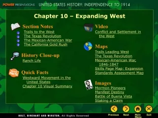 Chapter 10 – Expanding West