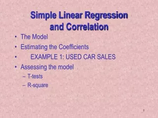 Simple Linear Regression  and Correlation