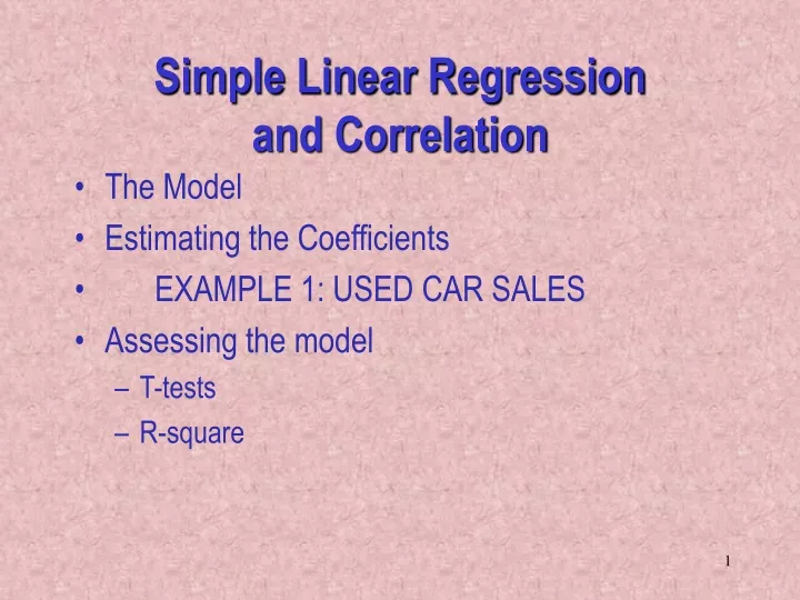 simple linear regression and correlation