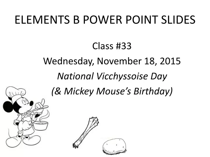 elements b power point slides