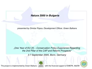 presented by Dimitar Popov, Development Officer, Green Balkans
