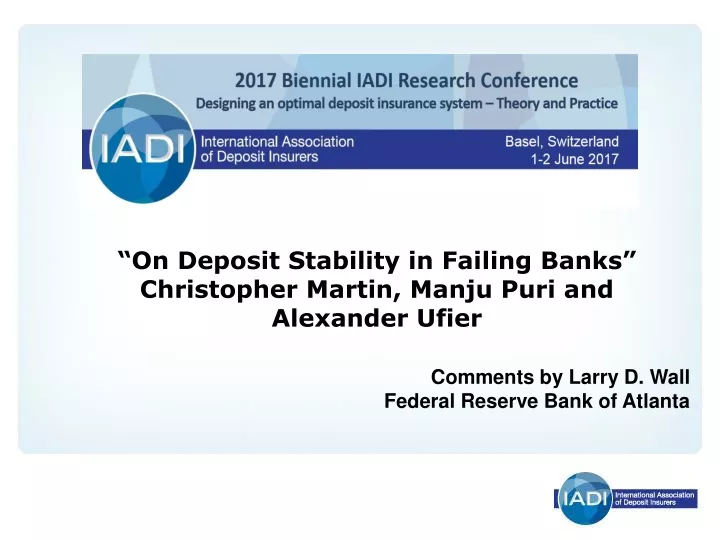 on deposit stability in failing banks christopher