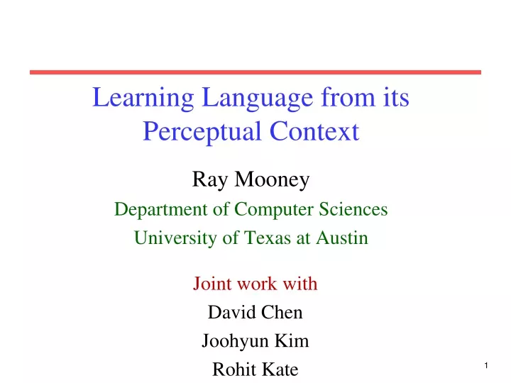 learning language from its perceptual context