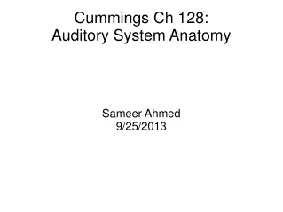 Cummings Ch 128:  Auditory System Anatomy