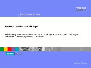 JavaScript – and EGL and .JSP Pages