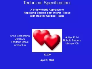 Technical Specification: A Biosynthetic Approach to  Replacing Scarred post-Infarct  Tissue