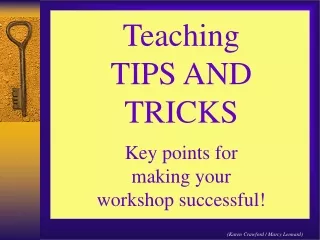 Teaching TIPS AND TRICKS