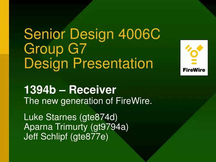 senior design 4006c group g7 design presentation