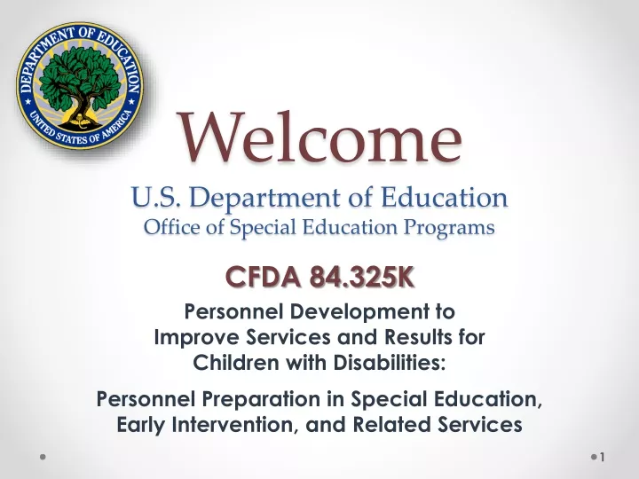 welcome u s department of education office of special education programs