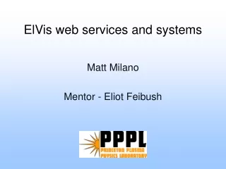 ElVis web services and systems