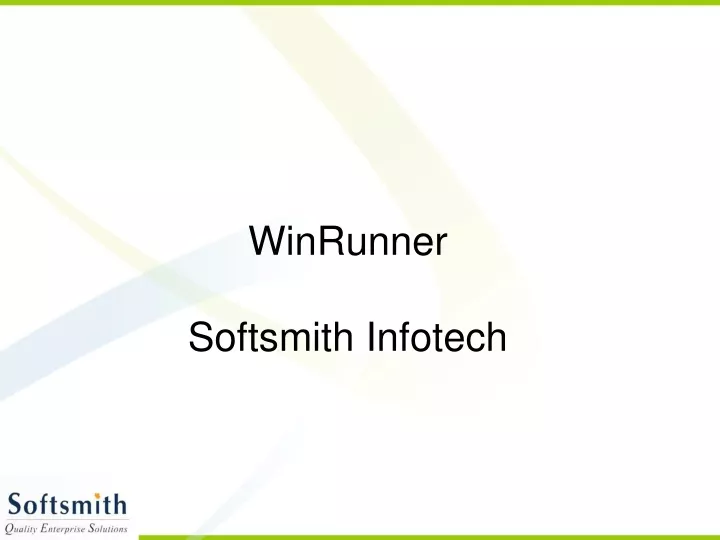 winrunner softsmith infotech