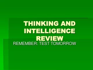 THINKING AND INTELLIGENCE REVIEW