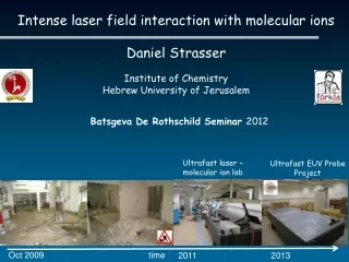 Intense laser field interaction with molecular ions Daniel Strasser Institute of Chemistry
