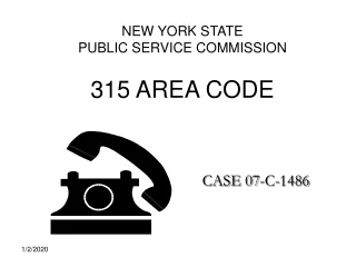 NEW YORK STATE PUBLIC SERVICE COMMISSION 315 AREA CODE