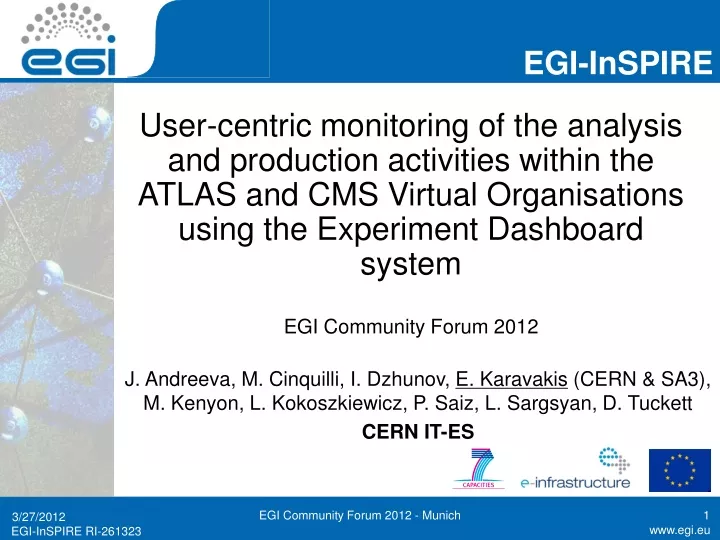 user centric monitoring of the analysis