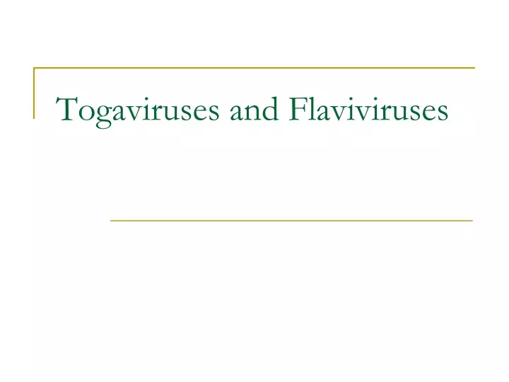 togaviruses and flaviviruses