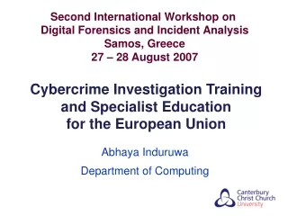 Cybercrime Investigation Training and Specialist Education for the European Union