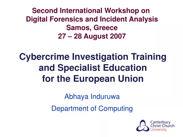 cybercrime investigation training and specialist education for the european union