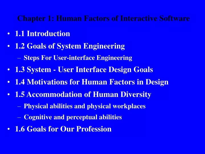 chapter 1 human factors of interactive software