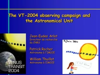 The VT-2004 observing campaign and the Astronomical Unit